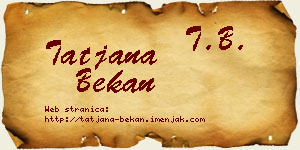 Tatjana Bekan vizit kartica